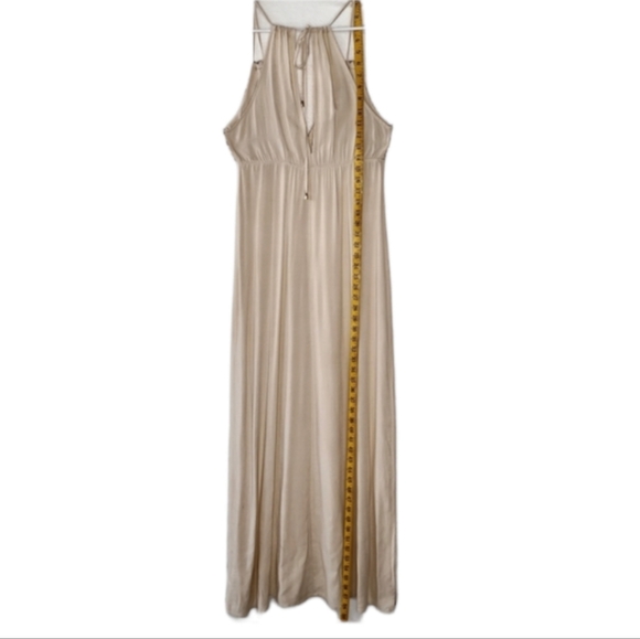 Spirit Hyw Maxi Dress Sz M Beige  Sleeveless Side Slit - Picture 9 of 13